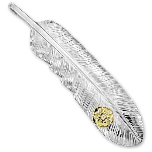 鷲見太郎 Pendant ペンダント】オールドLフェザーペンダント02 w/S K18
