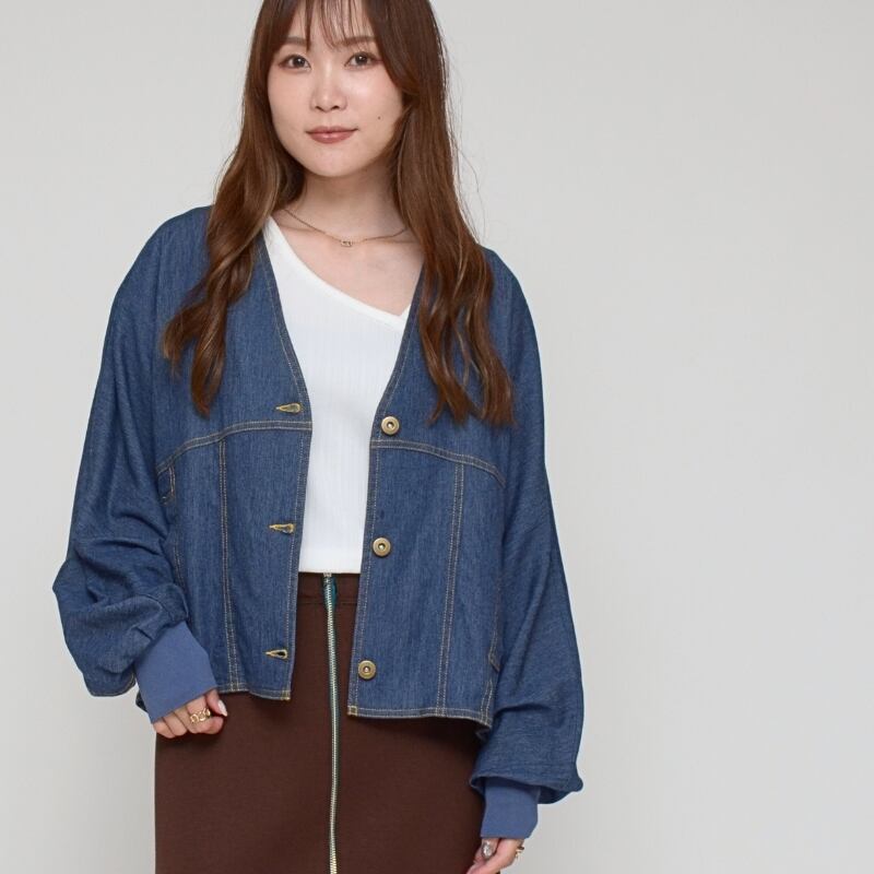 細見え＆超軽量】袖リブデニムジャケット - LEI-2562 インディゴ- | praia