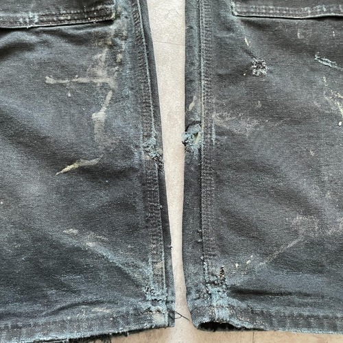 推定90s USA製 ブラック ダブルニー Carhartt B01 36×34 詳細写真13