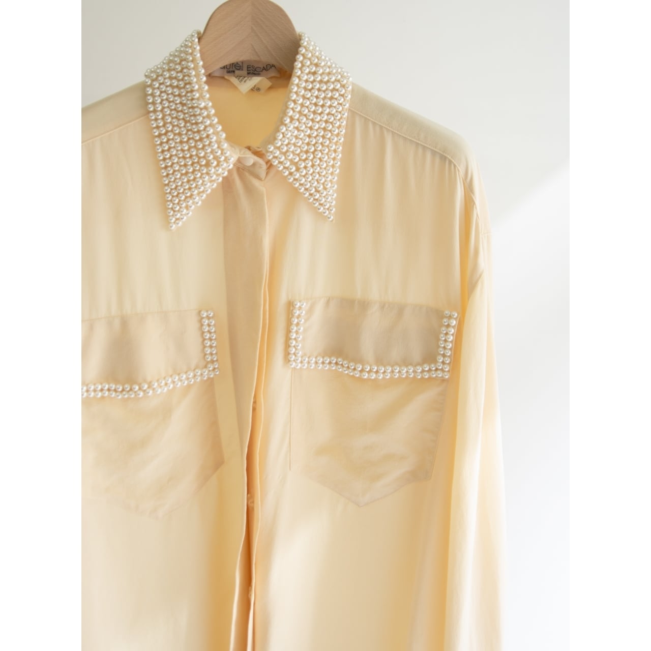 【Laurel ESCADA】100% Silk Oversized Bijou Blouse（ローレルエスカーダ オーバーサイズ シルクビジューブラウス）