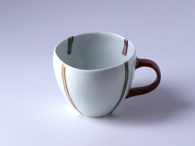 楕円 小ぶりマグ　花むすび 赤