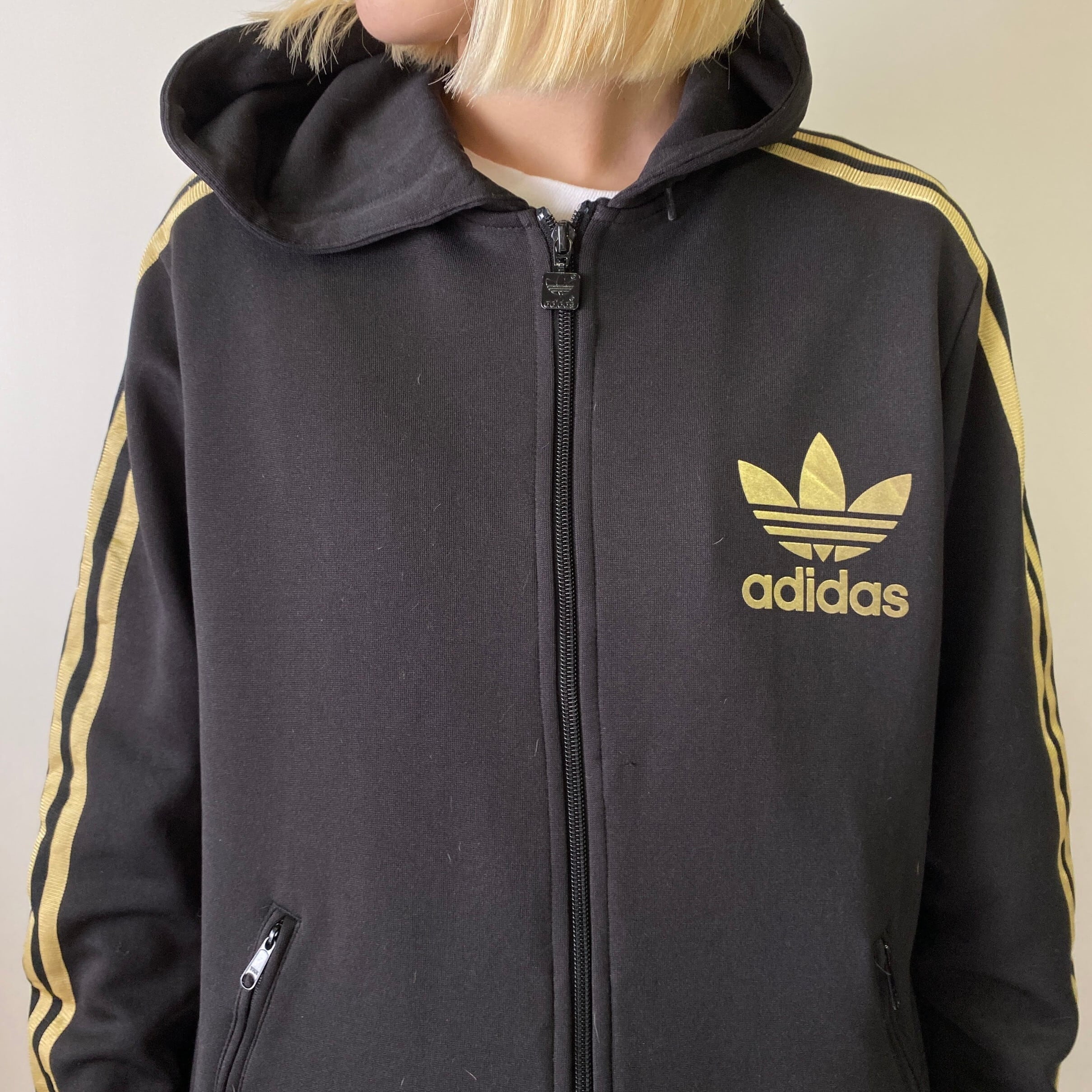 (vintage)00s adidas zip-up Parker