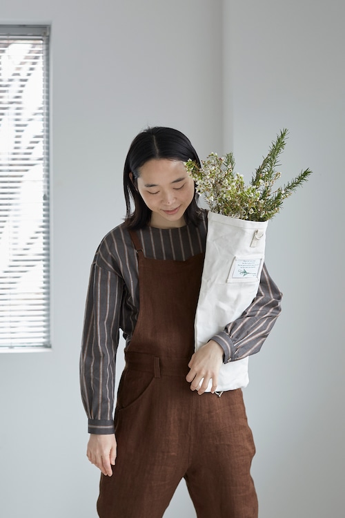 atelier naruse  cotton linen smock blouse / stripe