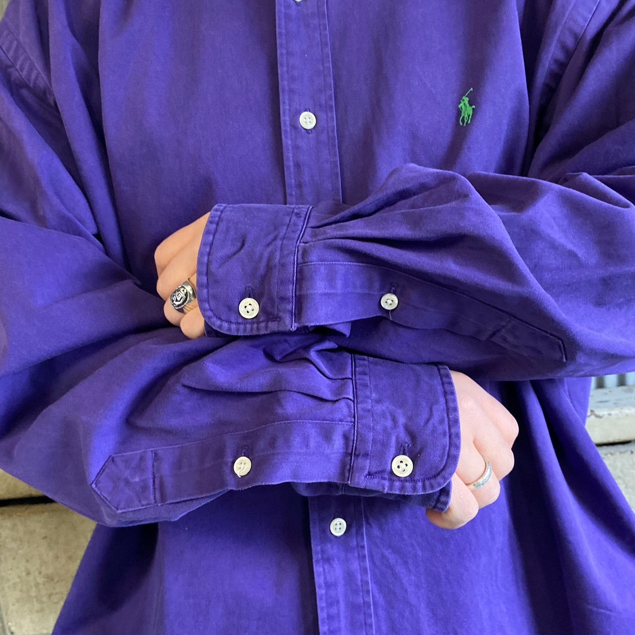 90年代 Ralph Lauren ラルフローレン BLAKE コットンツイルシャツ 
