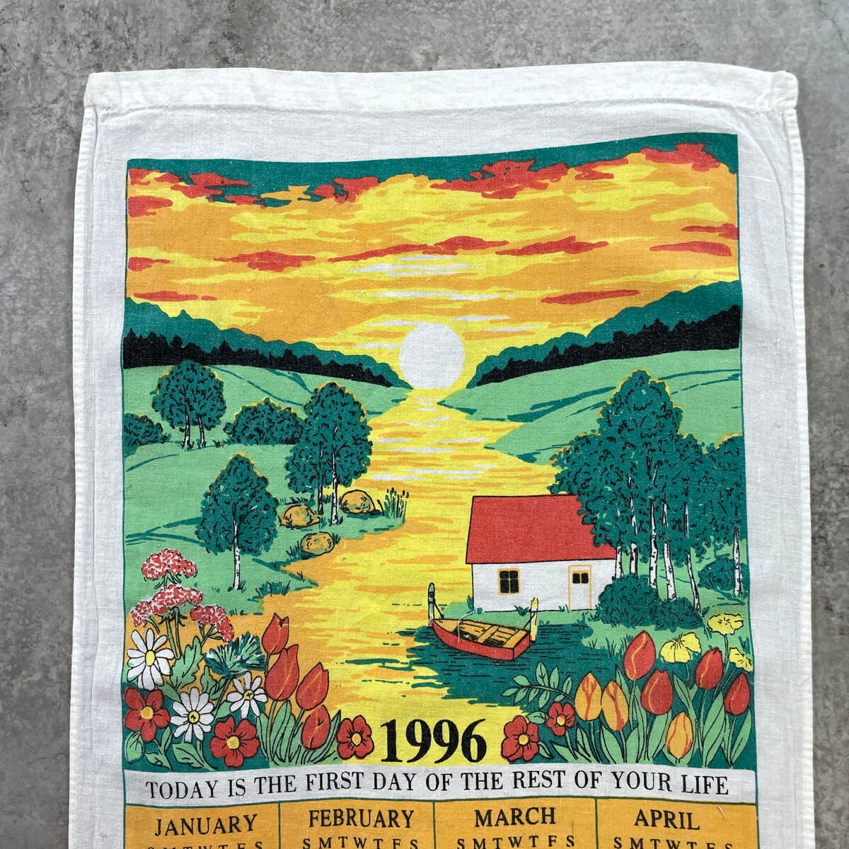 90年代 サンセット 風景画 カレンダー タペストリー ファブリック