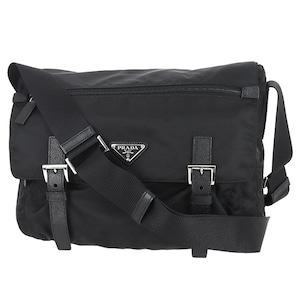 Unused PRADA プラダ ショルダーバッグ 1BD671 ナイロン サフィアーノ ブラック 未使用品