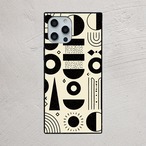 受注生産 iPhoneケース 白黒の太線幾何学護符｜幾何学シンボル TALM060C