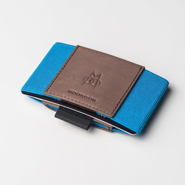 【MonoMax掲載モデル】■MOORGON モールゴン ミニマル財布 カードケースウォレット ウォッシュドブルー(ネオンカラー)