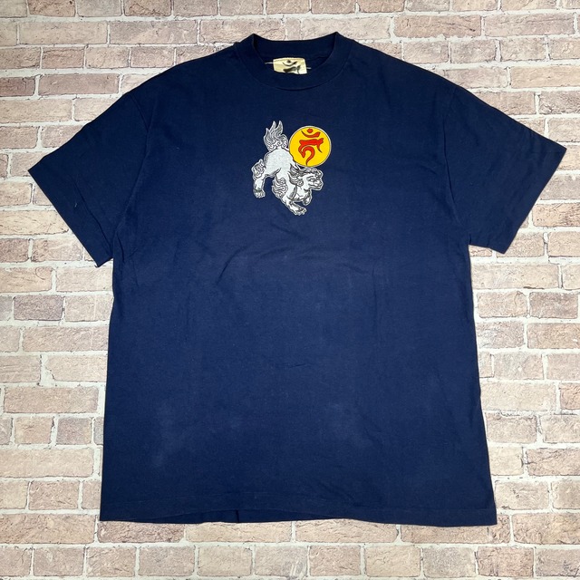1990'S シーサー T-SHIRT NAVY OLD