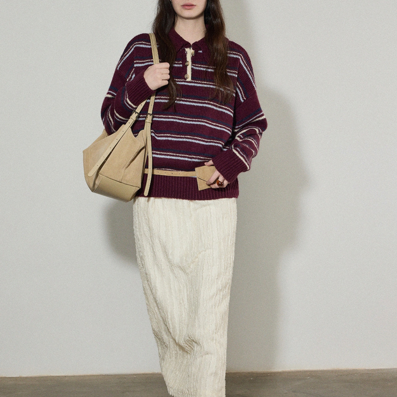 Border Knit Polo Shirt T4273