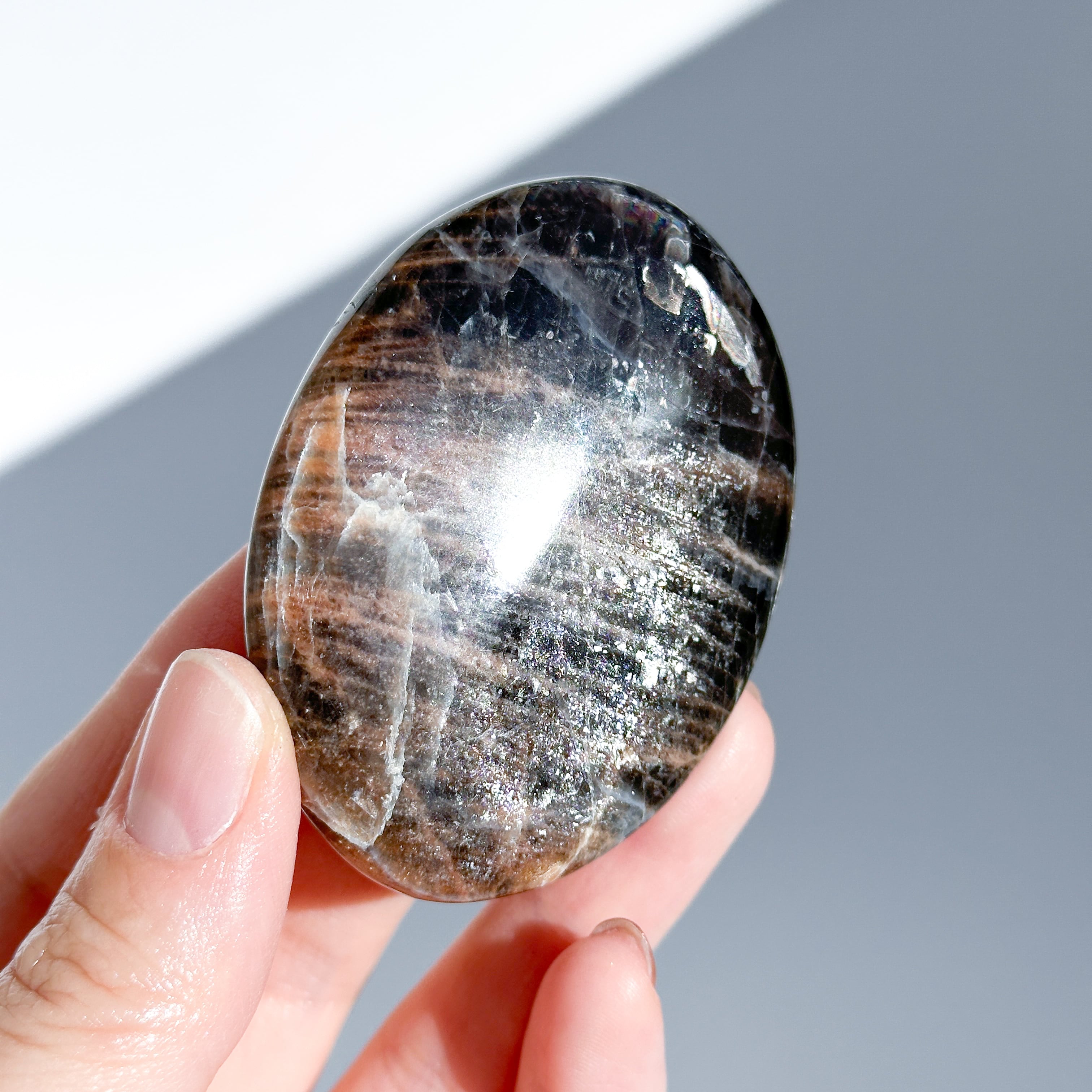 ブラックムーンストーン パームストーン12◇ Black Moonstone ◇天然石