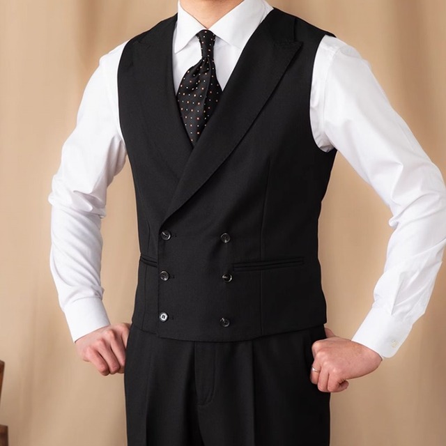 ウールスリムダブルブレストベスト KA0777