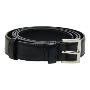 プラダ 三角ロゴプレート ベルト 36 ブラック レザー レディース PRADA 【中古】