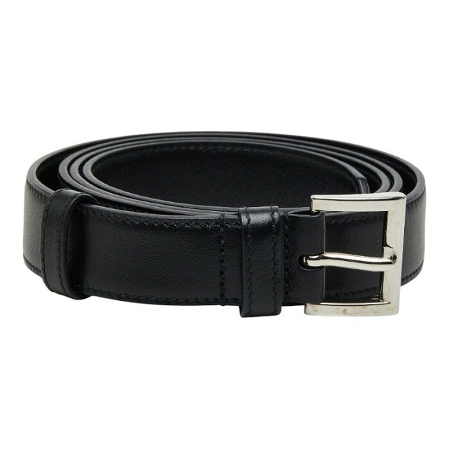 プラダ 三角ロゴプレート ベルト 36 ブラック レザー レディース PRADA 【中古】