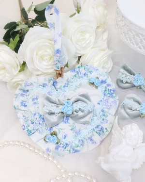 ストラップ付きハートポーチ【サックス】