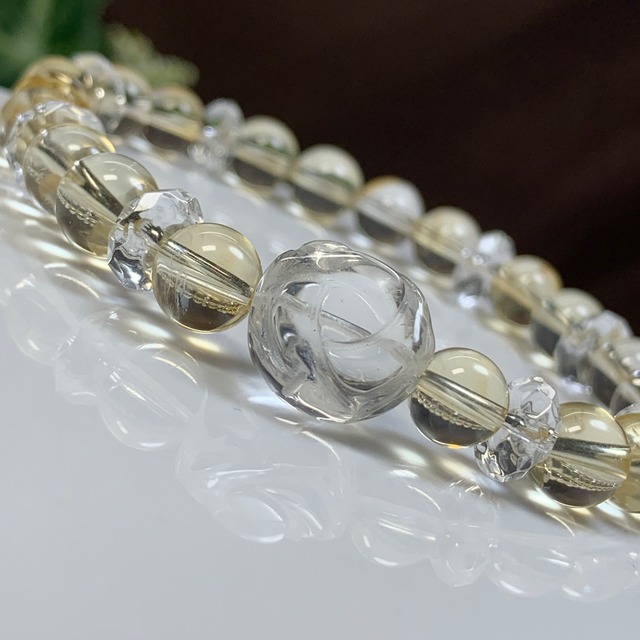 5.お花水晶×シトリン・デザインブレスレット