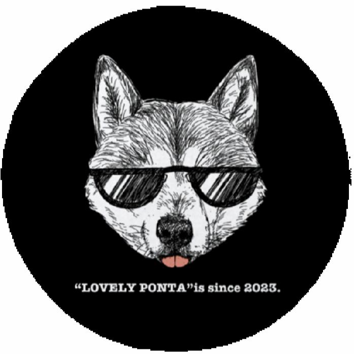 缶バッチ/舌出しぽん太/黒/32ｍｍ