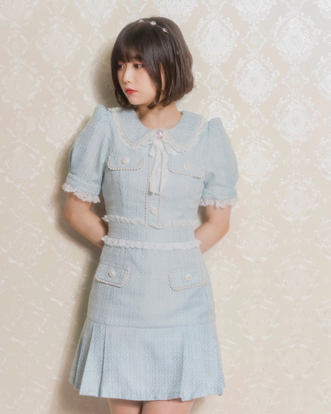 【ManonMimie】Romantic Tweed Mini One-Piece | Manon Tokyo