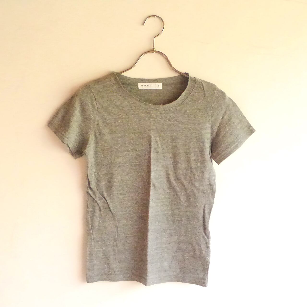 ラフィーガーゼCネックカットソー 半袖 CHARCOAL