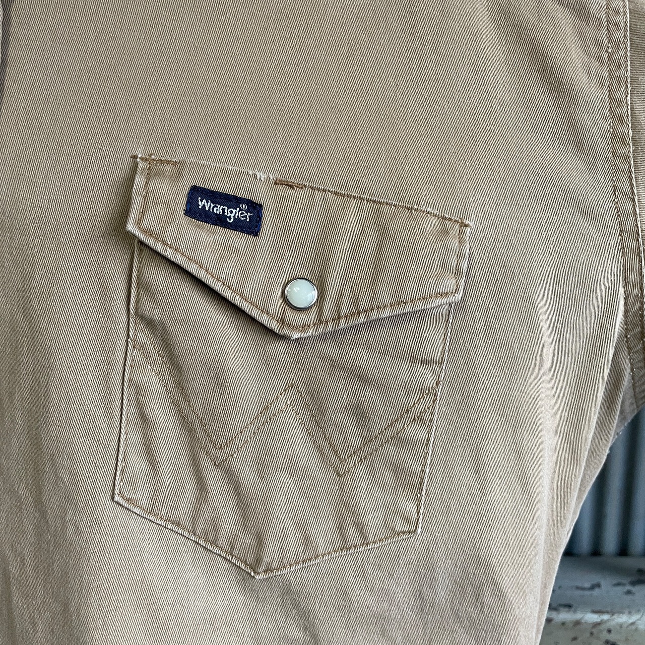 90年代〜 Wrangler ラングラー 無地 長袖 コットンツイル ウエスタン 