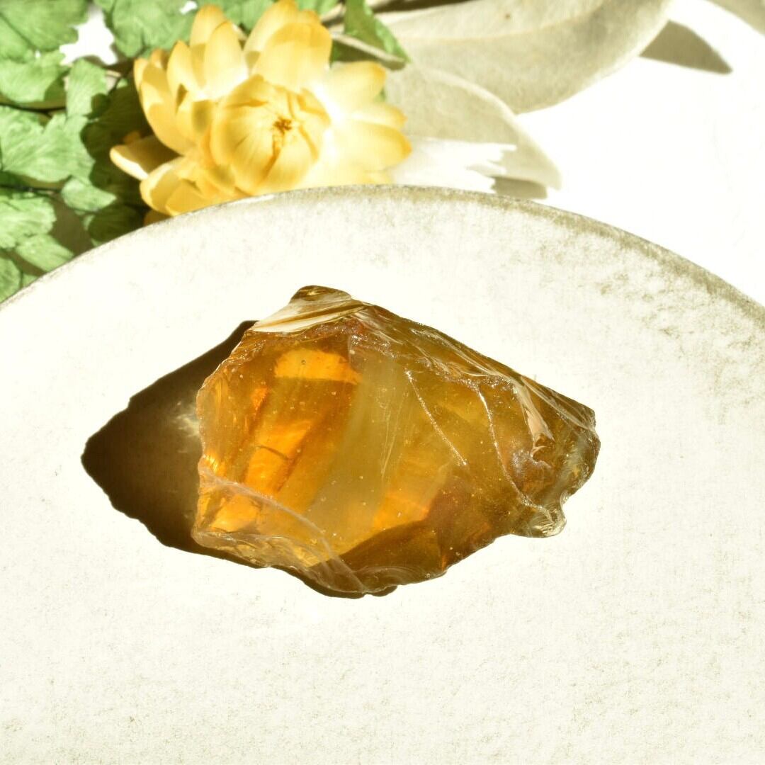 インドネシア産アンダラクリスタル原石 マーブルマスタードイエローC