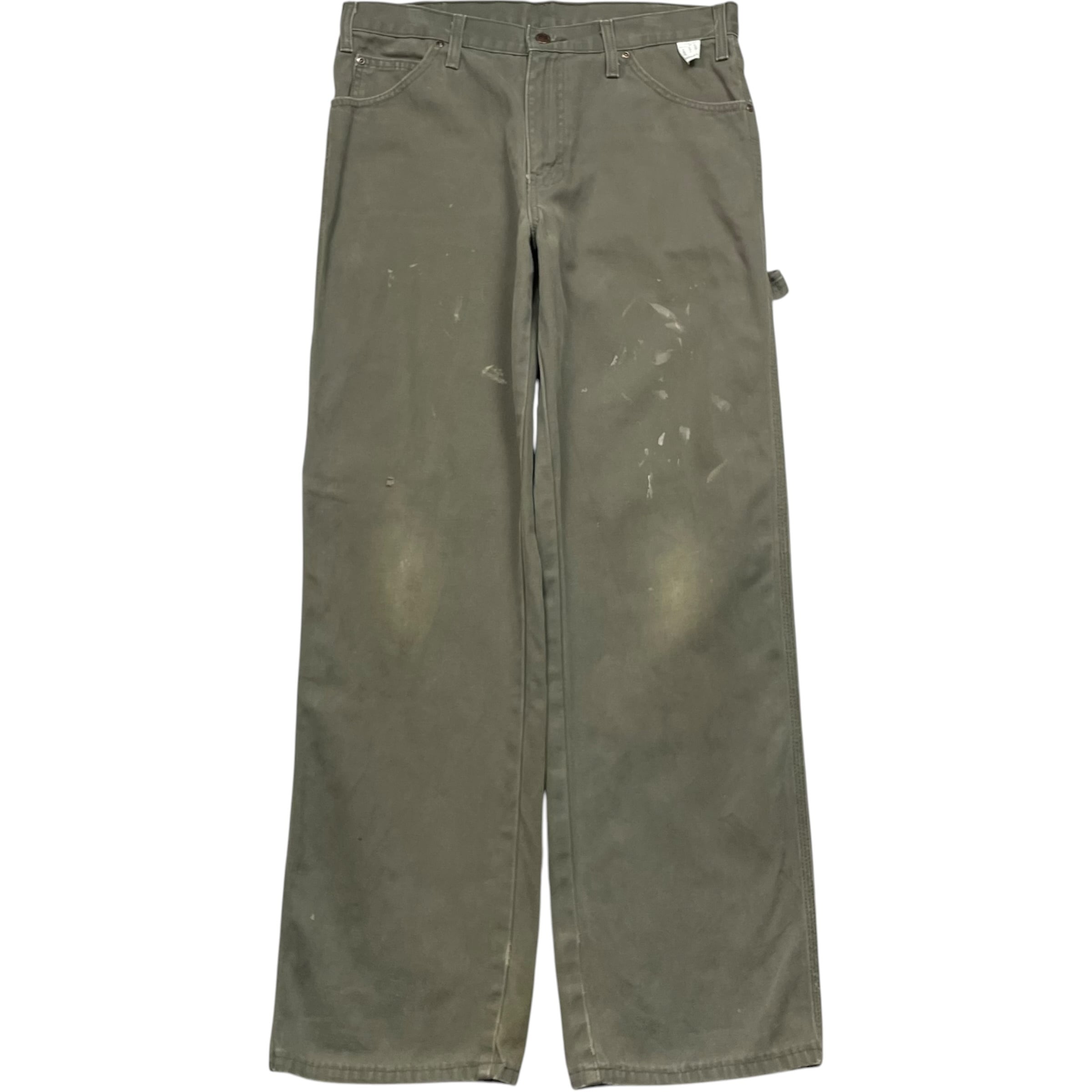 《実寸 W33 L30 》 Dickies ディッキーズ ペインターパンツ ワークパンツ フェード ダメージ ワンポイントロゴ グレー no.10309