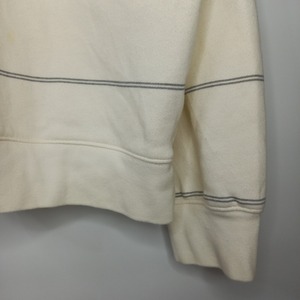 ノーティカ　ハーフジップ　スウェット　トレーナー　ボーダー　刺繍　ホワイト　L