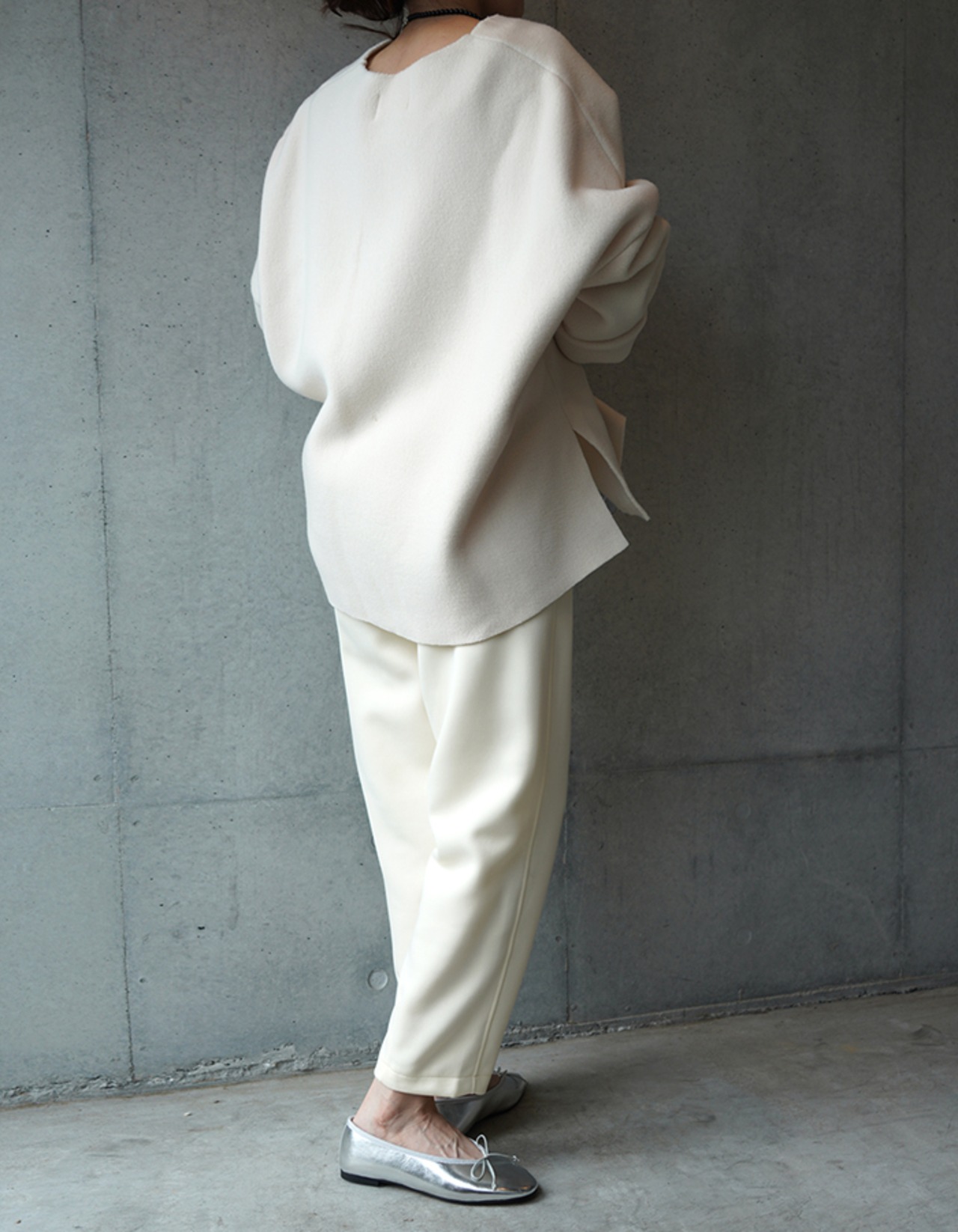 【裏起毛なし！】Pin-tuck Jogger Pant_Ivoryのみ