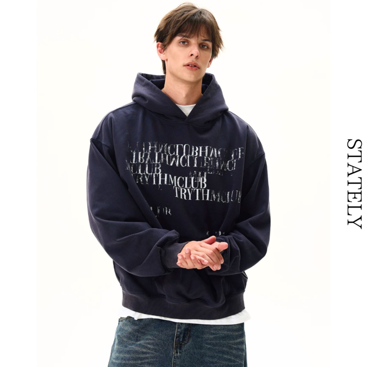 Distressed Type オーバーサイズパーカー/2color_T47・画像4