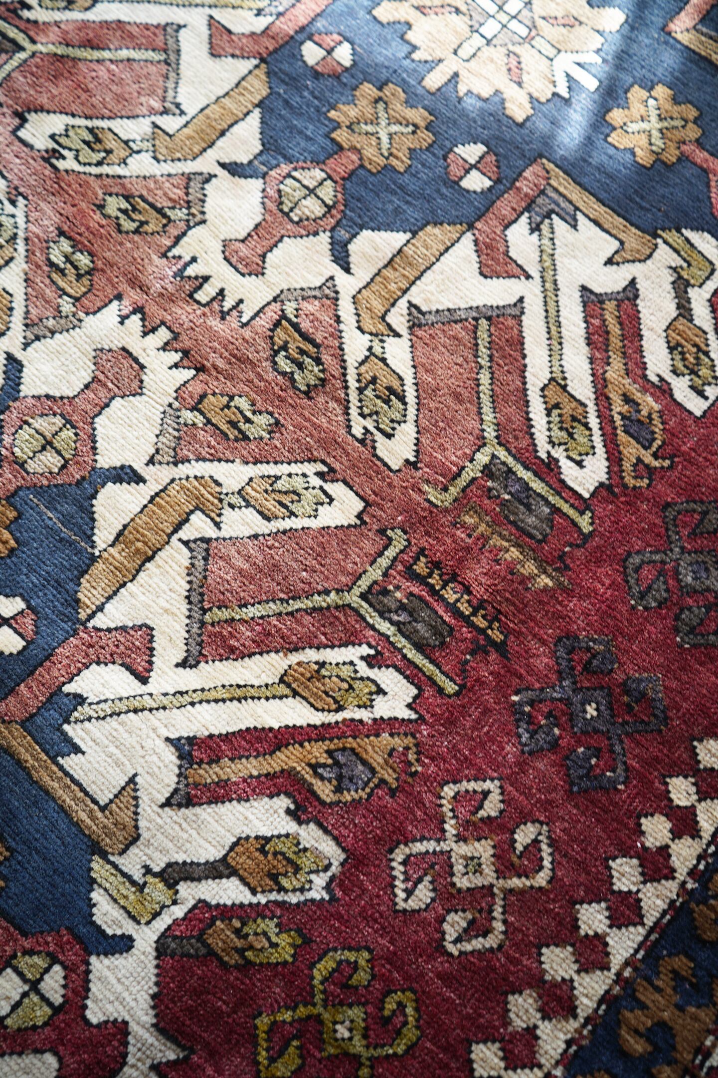 219】Vintage Caucasian Eagle Kazak Rug 1950's - 1960's