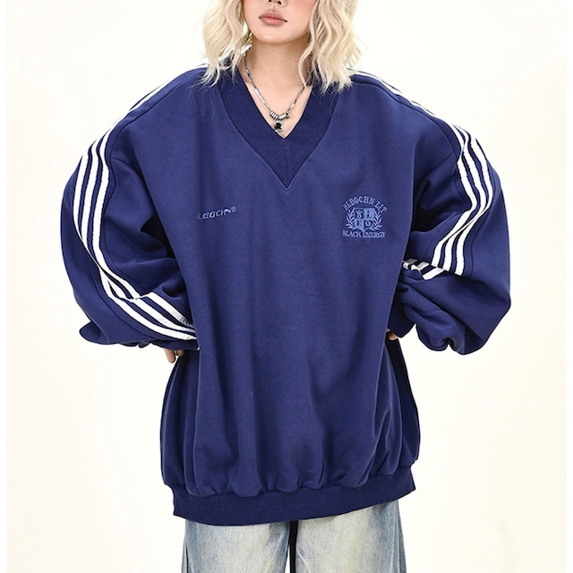 トリプルラインVネックスウェット 2col R01022