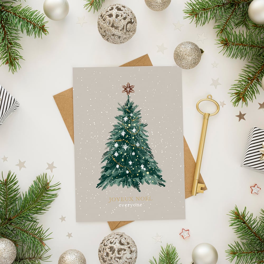 クリスマスツリーのポスター / i1019 / 北欧のクリスマス 雪の中