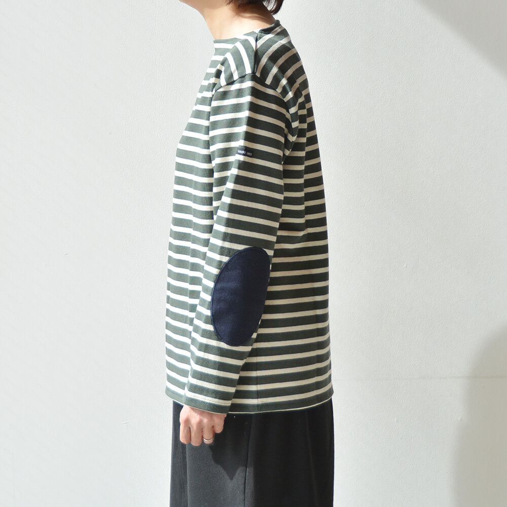 セントジェームス SAINT JAMES ウエッソンボーダーエルボーパッチ(13JC OUES.COUD.R)VEGETAL/ECRU