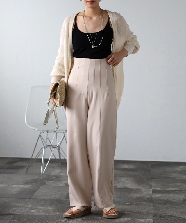 ハイウエストピンタックパンツ