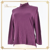 レディース トクコプルミエヴォル TOKUKO 1er VOL トップス ブラウス パープル系 無地 シンプル 伸縮 ストレッチ 日本製 ハイネック タートルネック 上品 カジュアル 普段着 かわいい レディースファッション