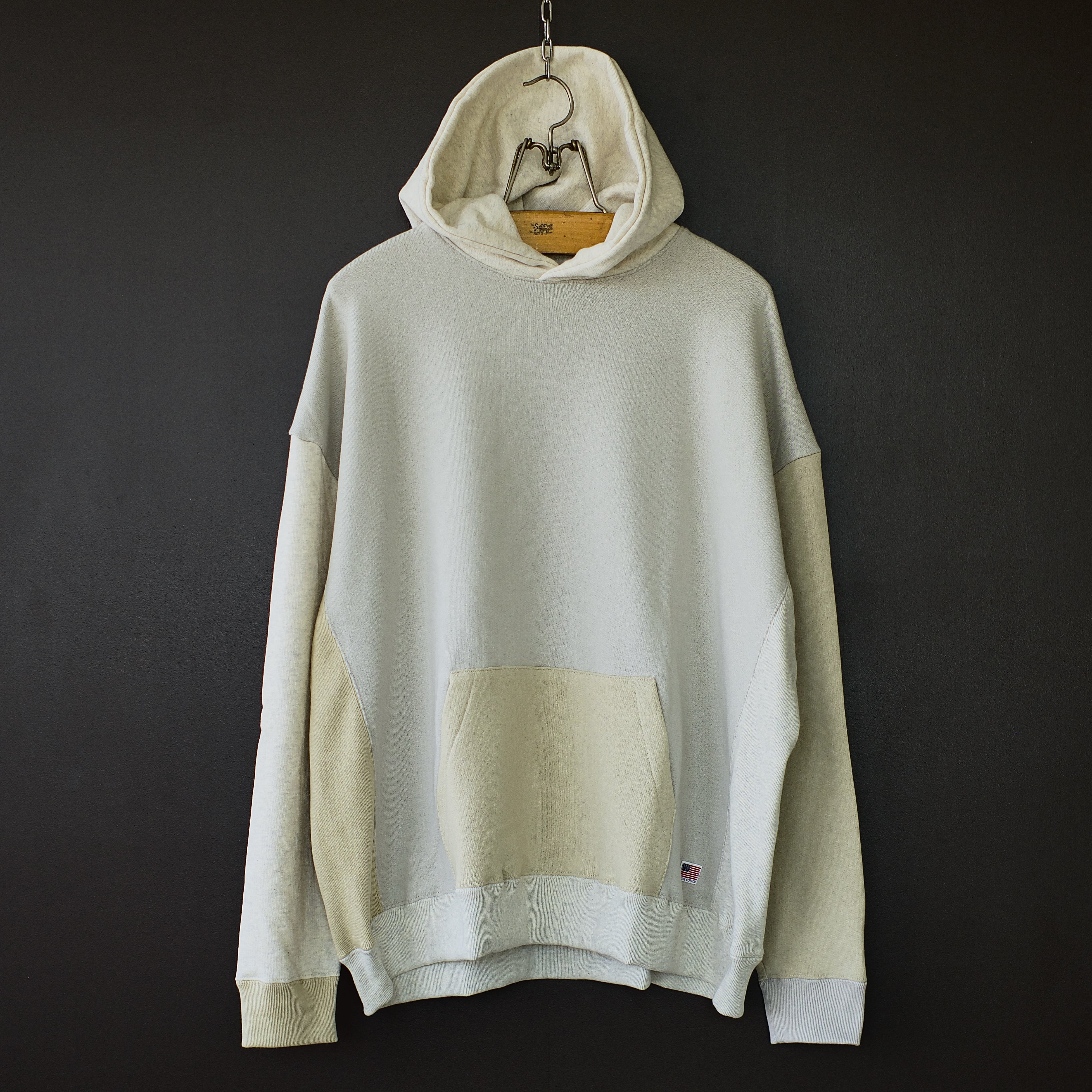 modem design】USA cotton crazy pattern wide p/o hoodie (sand) dros dro