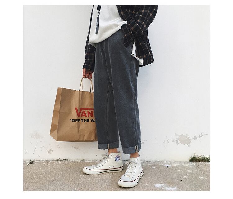 全2色 デニム パンツ ストレート カジュアル サイドライン