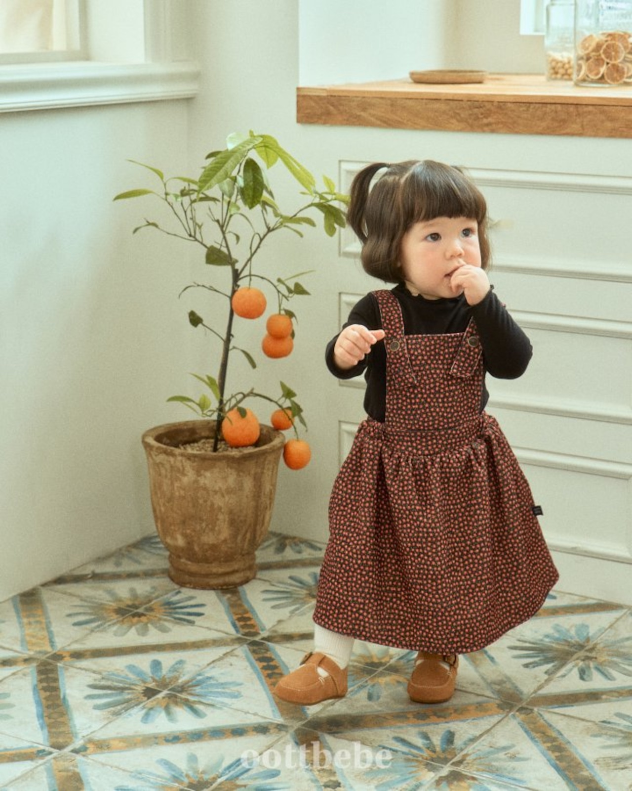 [oottbebe] Bloom Suspenders Dress / [오뜨베베] 블룸멜빵원피스