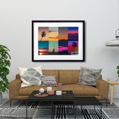 Sunset Variations 8 Scenes of Twilight｜8つの夕焼けが描くモダンアートポスター｜自然と都市が溶け合う洗練インテリアにA2ポスター