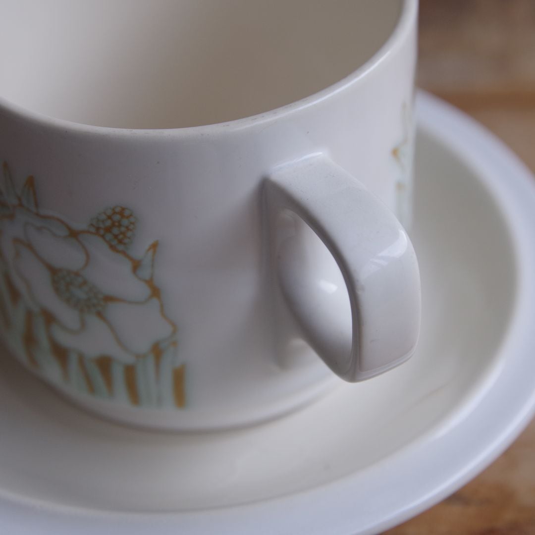 ホーンジー フルール コーヒーカップ ソーサー 白 花柄 HORNSEA ホーンジー フルール コーヒーカップ ソーサー 白 花柄 HORNSEA