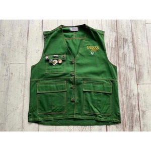 -GUESS- logo design denim vest