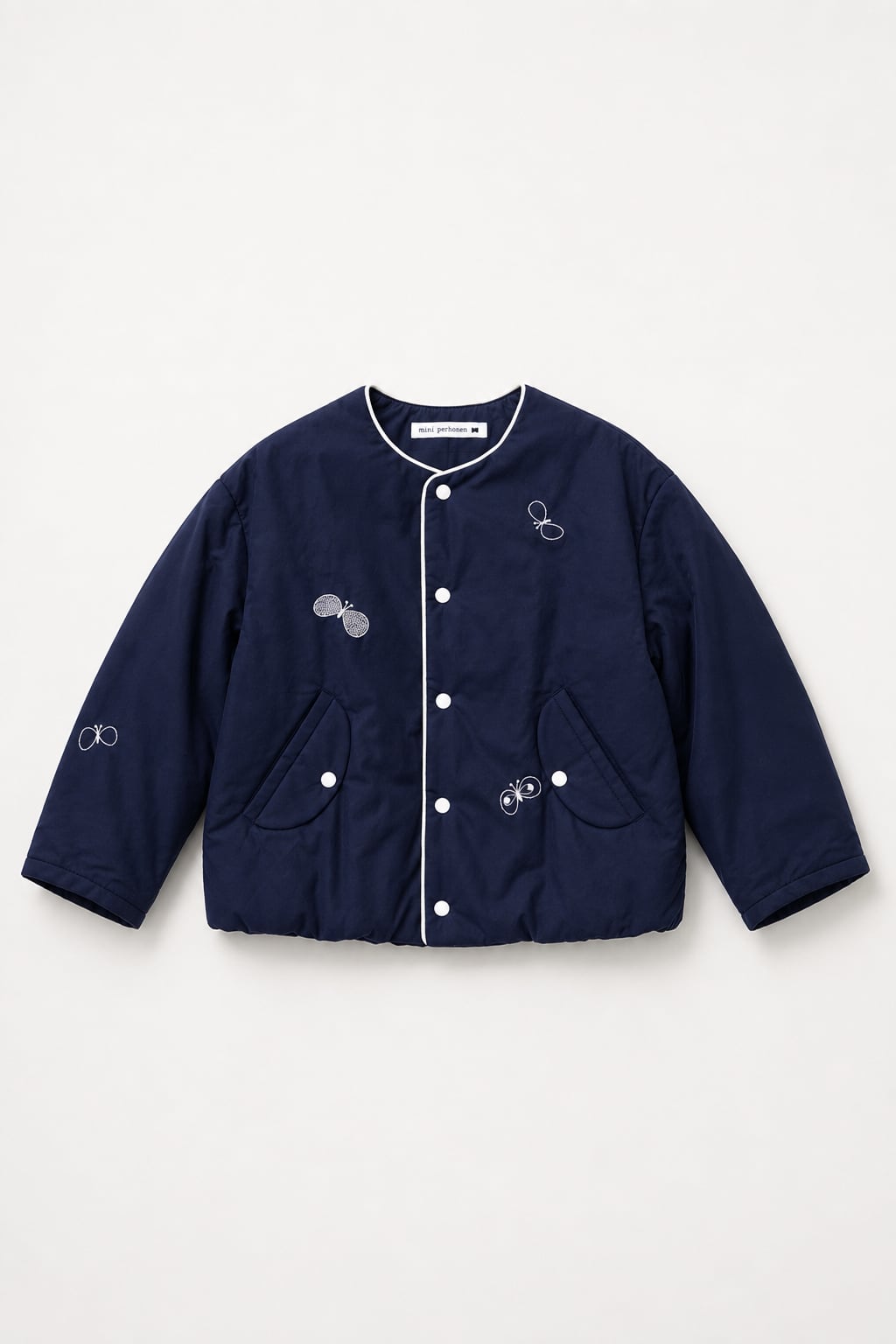 mina perhonen 26AW 〉 choucho “コート” / AEA2080PD / navy / 150 mina perhonen 26AW 〉 choucho “コート” / AEA2080PD / navy / 150