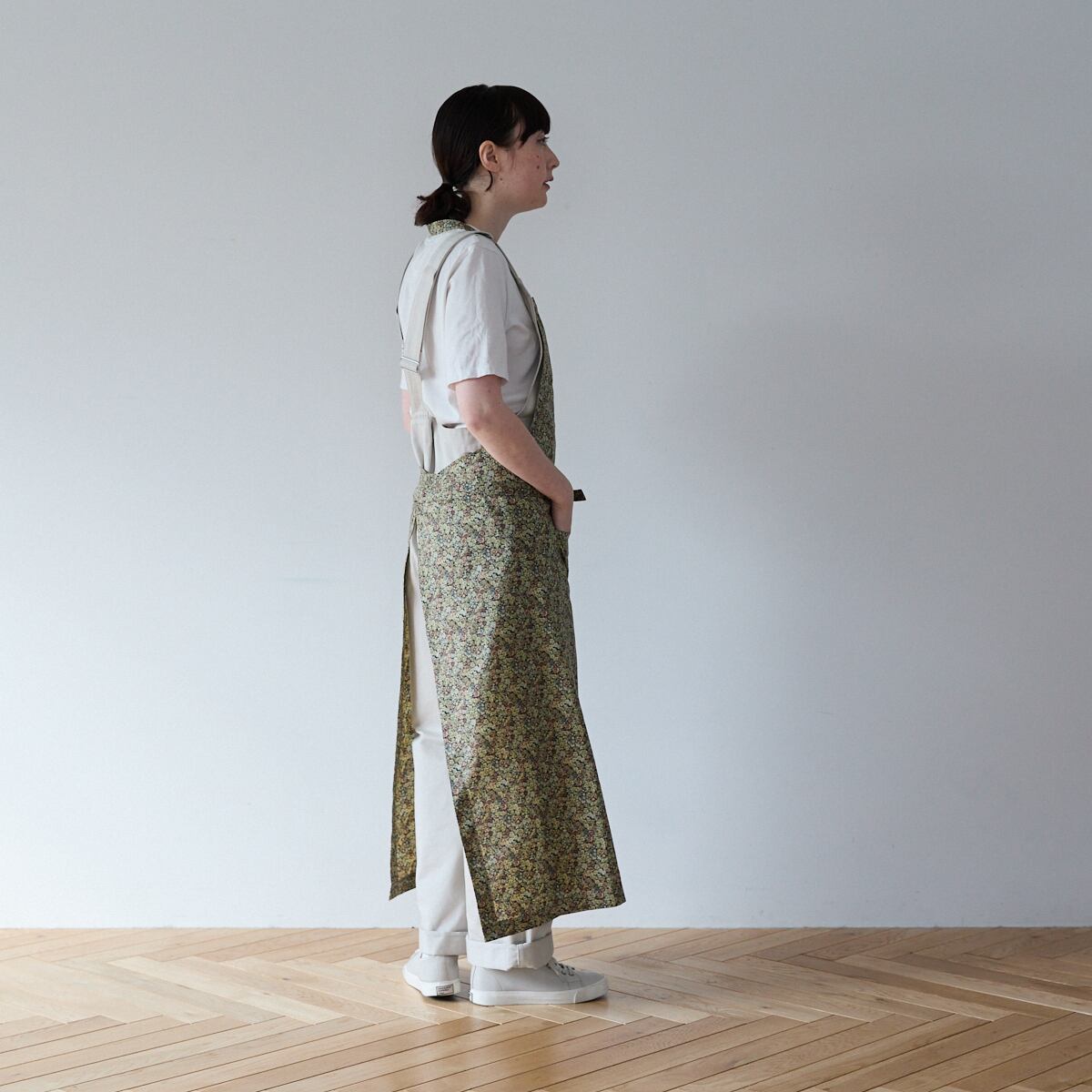 SQUARE APRON / LIBERTY Chive (green) | エプロン商会