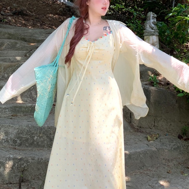 Vacation Style See-Through Cardigan(ME036)