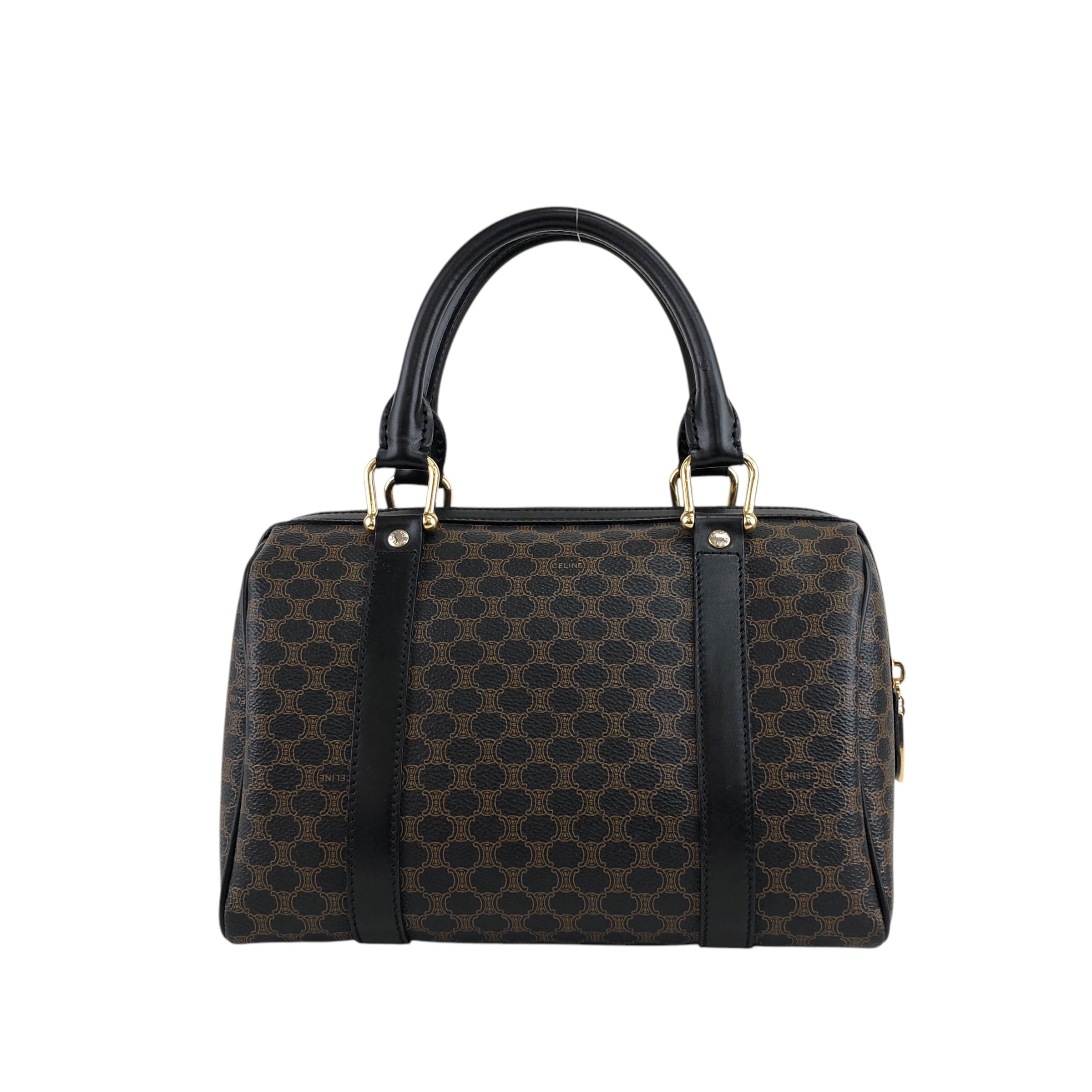 CELINE セリーヌ マカダム ショルダーバッグ ブラック PVCレザー CELINE セリーヌ マカダム ショルダーバッグ ブラック PVCレザー