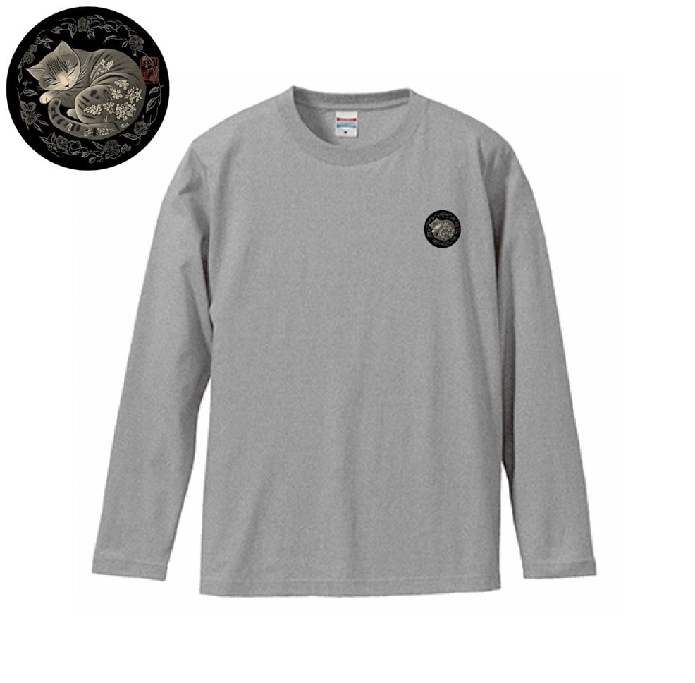 「黒月のまどろみ」  ロングTシャツ リブなし/ "Black Moon Slumber" Long Sleeve T-Shirt, No Rib