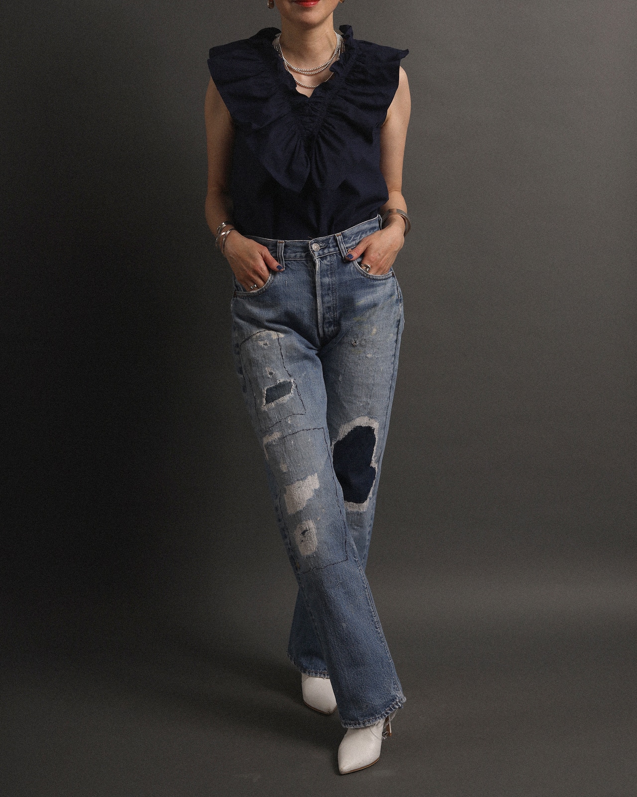 Marni / Frilled Sleeveless Blouse