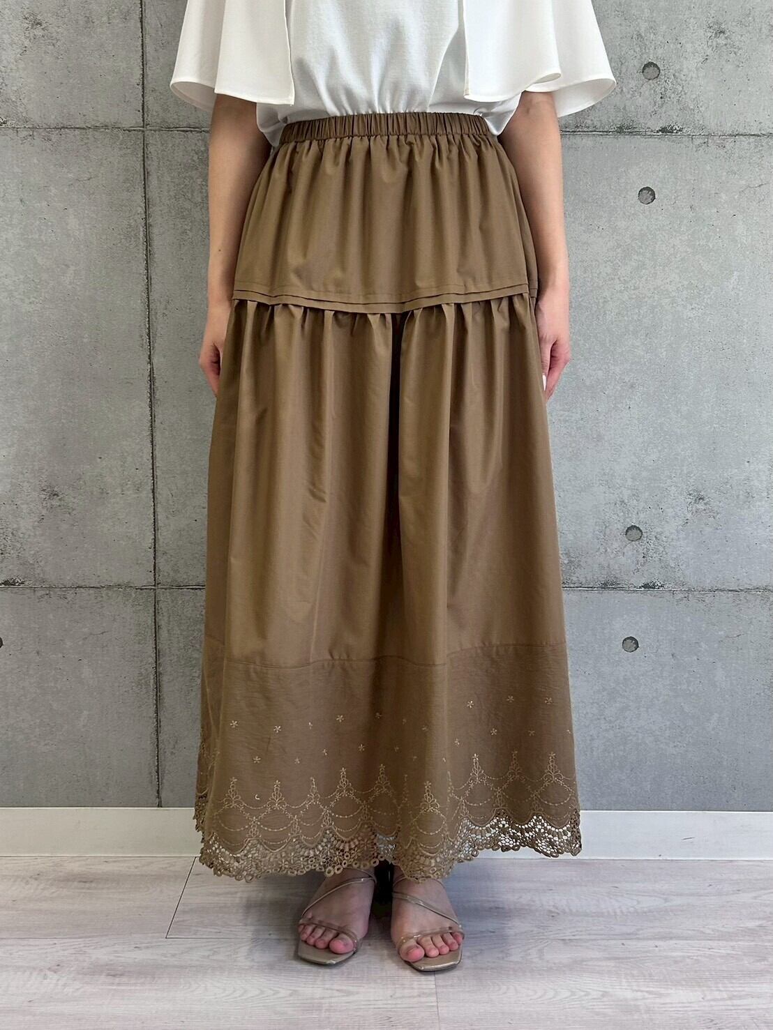 R813214 コットンレースフレアスカート | ROSIEE