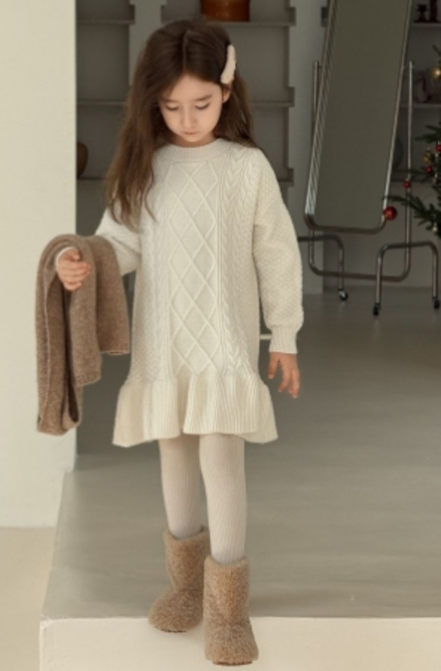 2024秋冬新品★子供服　韓国風子供服 ベビー服 キッズ　ニットワンピース★90cm～150cm