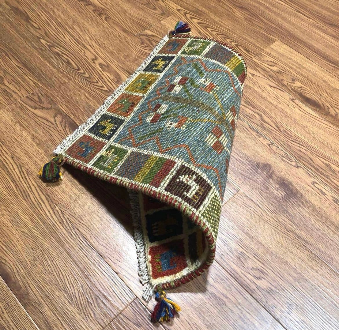 ギャッベ ペルシャ絨毯 90x60cm ギャベ 玄関マット 手織り ラグ 絨毯 ペルシャギャッベ (ギャベ) ギャッベ 玄関マット No.GM-369 | A's Rug